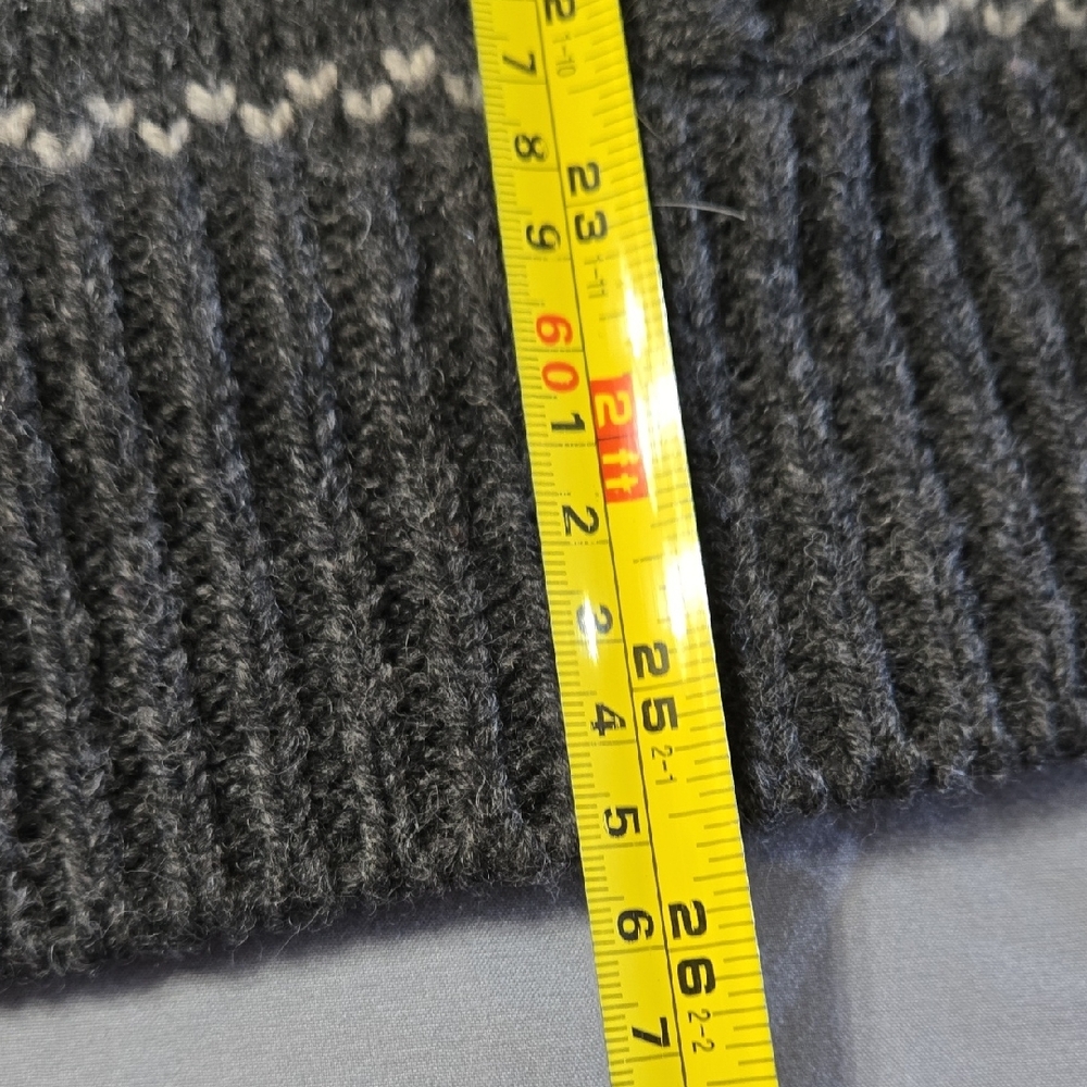 L.L. Bean Sz Medium Womens Charcoal and Cream Zip Up Sweater - Picture 8 of 8